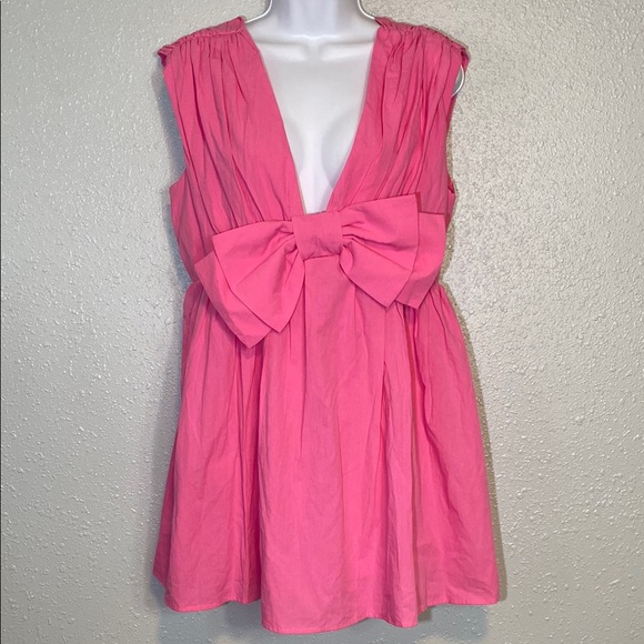BUCKETLIST Dresses & Skirts - BUCKETLIST Pink Mini Dress Tunic with Bow